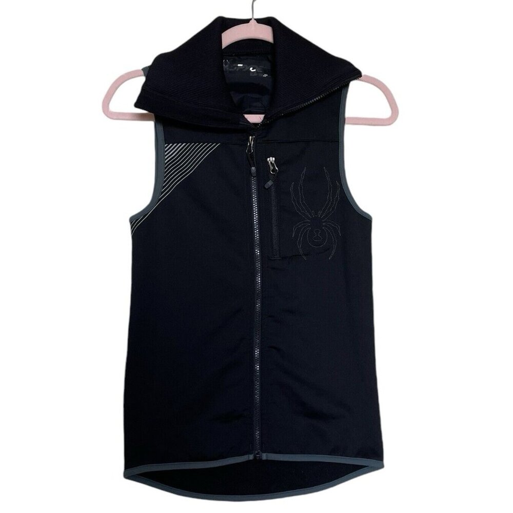Spyder Vest Mens‎ Size XS Black Gray Fleece Lined Pockets
